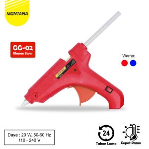 MONTANA Glue Gun Lem Tembak 60 Watt Perekat Serbaguna GG-02 Merah