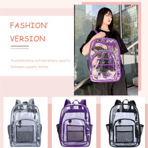 MOJOYCE Fashion Large Backpack for Shopping for Women Transparent Multi Layers Rucksack Casual Students