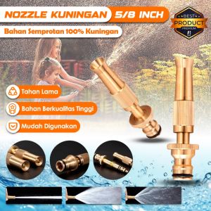 IDEKU  Nozzle Semprotan Kuningan 5/8” Tipe Lurus – Nozzle Kuningan Ukuran 5/8” Semprotan Untuk Selang Sray Putar Kuningan 5/8” Nozzle Taman Cuci Mobil Kepala Semprotan Adjustable