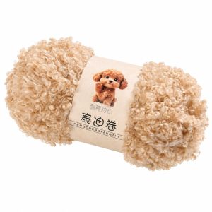 MUMU Len vòng Sợi xoăn 50g/cuộn Mềm mại bông xốp Sợi bông mềm mại  Vải nhung san hô Sợi len làm tóc búp bê Đồ chơi nhồi bông móc len