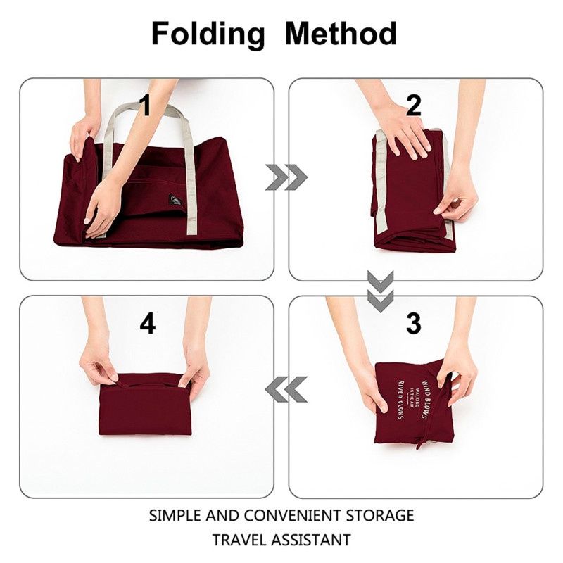 Borsa da palestra pieghevole in nylon Z-Gadget, grande capacità, impermeabile, ideale per viaggi e per riporre e organizzare i vestiti.
_voghion.com
