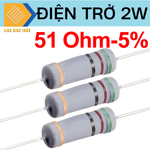 (5 con) - Điện Trở 51 Ohm 2W 5% 4 Vòng Màu