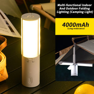 Foldable Camping Lantern Portable Flashlight Rechargeable emergency light for brownout camping tent lamp Equipment Lamps Outdoor Lighting Power Bank torchlight powerful 1000000lm japan flashlights super light cob working light portable touch light work