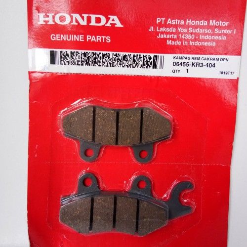 06455KR3404 DISCPAD DEPAN HONDA SUPRA KARISMA ,SMASH, SHOGUN-125 ,KAZE ,SAT-FU ORIGINAL AHM