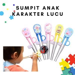 Sumpit Anak Karakter - Sumpit Anak Belajar Makan Model Kartun Training Chopstick Sumpit Latihan Anak