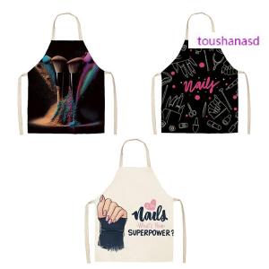 toushanasd ลิปสติกทาเล็บผ้ากันเปื้อนสำหรับผู้หญิงผ้ากันเปื้อนสำหรับทำความสะอาดในครัวเรือนผ้ากันเปื้อนผ้าลินินสำหรับร้านเสริมสวยทำอาหารที่บ้านผ้ากันเปื้อนสำหรับผู้ใหญ่