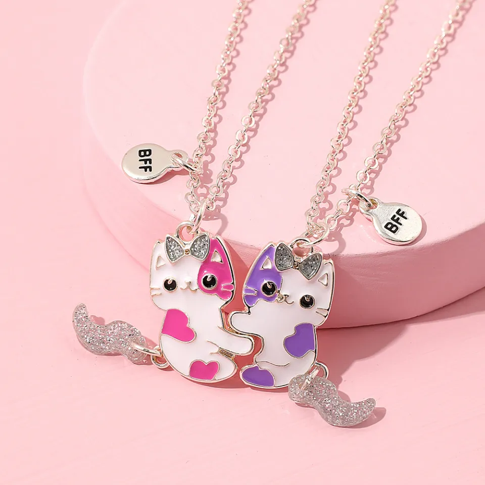 ILOVEDIY] Pcs/set Fashion Cute Cat Necklace for Women BFF Best