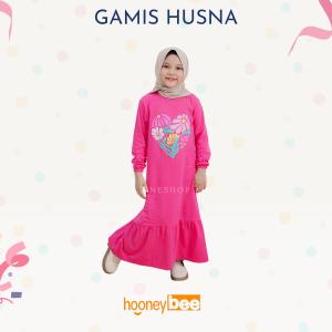 Hooneybee Husna Fanta - Gamis Anak Perempuan - [ Size 2-10 Th] Baju Muslim Cewek