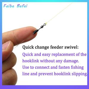 [Feibe Befei] 30pcs Fishing Tackle Connector Feeder Fishing Accessories Swivel Snaps For Carp Carp Fishing Quick Change Feeder Swivels Method