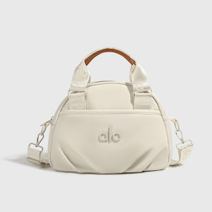 ALO Women NylonHandbag Ruched Design Top Handle Crossbody Sling Bag Detachable Wide Strap Casual Daily Travel Shoulder Purse