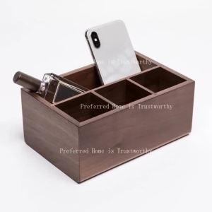 ZZSA Black Walnut High-end Desktop Storage Solid Wood Office Stationery Desk Sorting Miscellaneous 9H4B3