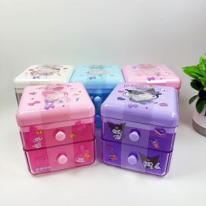 Christmas Gift Halloween Sanrio Kawaii Hello Kitty Desktop Storage Box Kuromi Cinnamoroll Anime Cartoon Exquisite Students Dormitory Drawer Storage Box