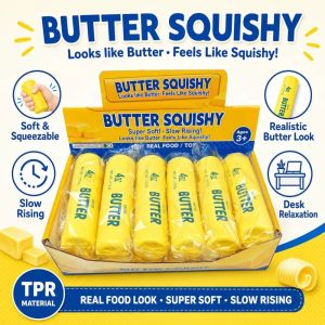 WPRA Round Butter Stick Squishy Toy Soft Slow Rising Butter Stick Squeeze Toy Fidget Toy Slow Rebound Butter Stick Fidget Toy Adult Use