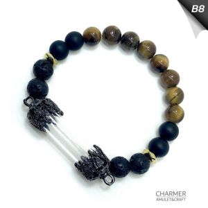 สร้อยข้อมือ หินนำโชค หินมงคล ตะกรุดเปล่า กรอบตะกรุด ปลอกตะกรุด ตะกรุด ลายดอกไม้ ฝาตะกรุด[B][ฟรีคาถา+ชุดร้อยหิน]