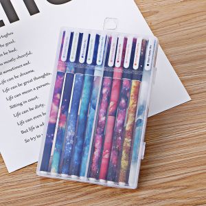 BW-A54 Pulpen Gel Set Warna Warni 10IN1 Pena Cair Motif Karakter / Pena Korea Color Pen Souvenir Set Alat Tulis Sekolah dan Kantor Import