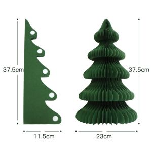 HOUCHU 3D Paper Christmas Tree Foldable Friendly Paper Xmas Tree Model Party Favors Navidad Reusable 3D Merry Christmas Ornament Wedding