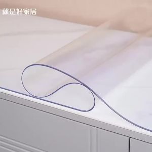 LJWaterproof Oil-resistant Soft Plastic PVC Transparent Extendable Oval Tablecloth No-wash Odorless Dining Table Mat