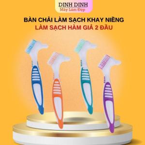 Bàn chải làm sạch khay niềng trong suốt vệ sinh hàm duy trì máng invisalign và hàm giả 2 đầu chuyên dụng