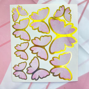 Dekorasi Kupu-kupu Kue Ulang Tahun Lukisan Kertas Buket Decoration Butterfly Toppers Cake Bucket Isi 10 Pcs HHG