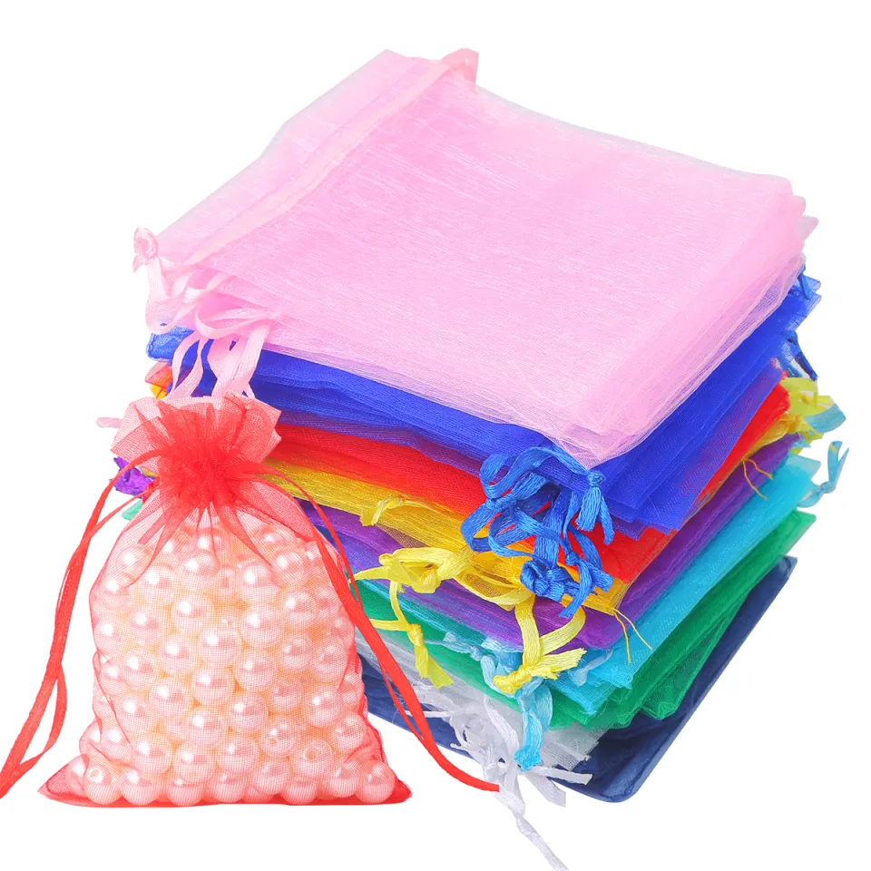Amazon Sheer Drawstring Bags Wholesale 50pcs/bag 7x9cm 9x12cm