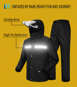 High-Quality Raincoat Set Motorcycle Rider Upgraded Waterproof Thick Jacket And Pants Split Set Raincoat With Reflector Rainsuit Raincoat Rain Coat