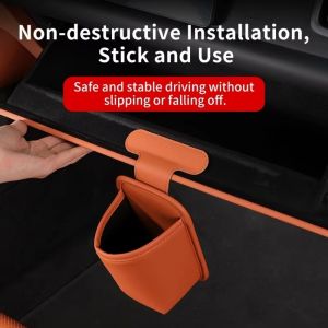 GENENIC PU Leather Car Backrest Storage Organizer Waterproof Space Saving Car Door Organizer Multifunctional Easy To Install Car Cup Holder Car Accessories