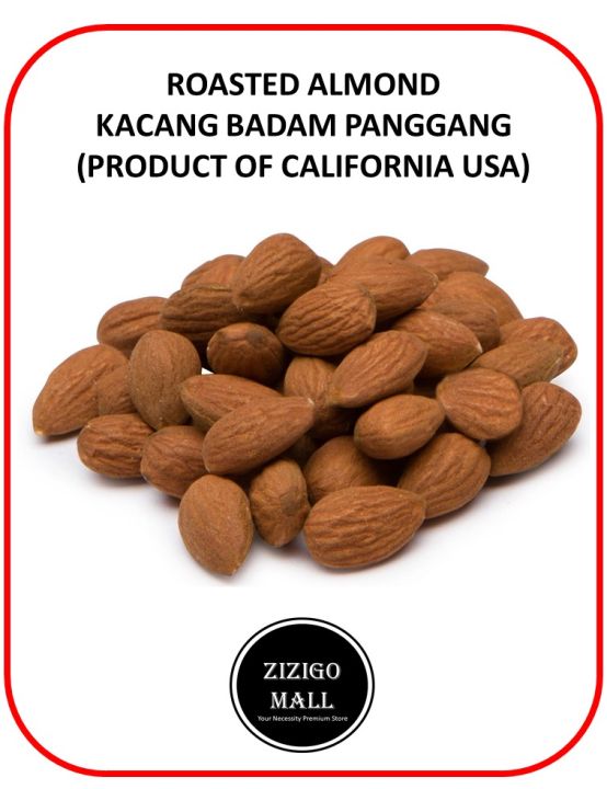 Almond Roasted Badam Biji Panggang Premium Grade Whole Shell Almond ...