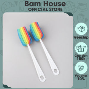 Dụng cụ chùi rửa ly cốc bình  Bam House cầu vồng cao cấp
