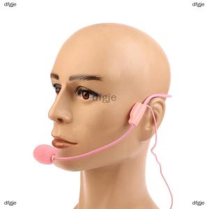 [COD] dfgje 3.5MM Pink Headworn Wired Microphone Headset Pink Voice Amplifier Speaker Clear Sound Mic For Conference Guide Speech Teacher
