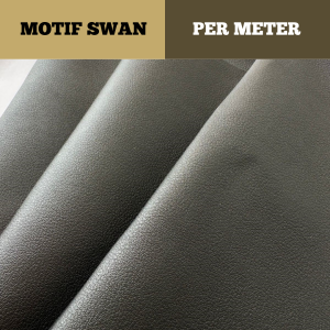 RJ Kulit Motif Swan Polos Per Meter Jok Motor Mobil SB TECH Lembaran Kualitas Premium Leather Roll