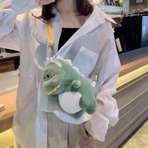 Tas Bahu / Selempang Plush Desain Dinosaurus Kartun Wanita