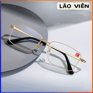 Kính lão nam nữ Mã 3032 gọng kim loại tròng thuỷ tinh chống tia cực tím UV400 kính mắt viễn đọc sách báo