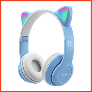 Tai Nghe mèo Bluetooth P47-M Chụp tai có Mic Headphone không dây Dễ Thương tai mèo nghe nhạc chơi game DL TECH Trùm Sỉ Gia Thành