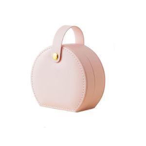 PWD0442 Portable PU Leather Jewelry Organizer PU Leather Handheld Jewelry Case Fashion Large Capacity Jewelry Storage Box Travel Use