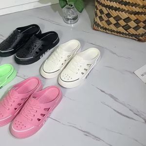 [Free Shipping] WomenS Open-Toe Sandals Summer Outdoor Fashion Clogs Outdoor Sports White Shoes Hollow Lazy Half-Slippers