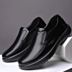 Mens Black Leather Shoes For Men Non Slip Work Formal Leather Shoes Breathable Soft Casual Business Shoes For Men