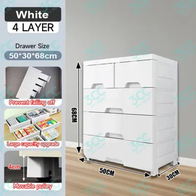 Drawer cabinet Drawer organizer Lockable with Wheels Multi-Layer Rolling Plastic Storage Cabinet Slim Clothes Underwear Toy Organizer for Bedroom Closet Office Home