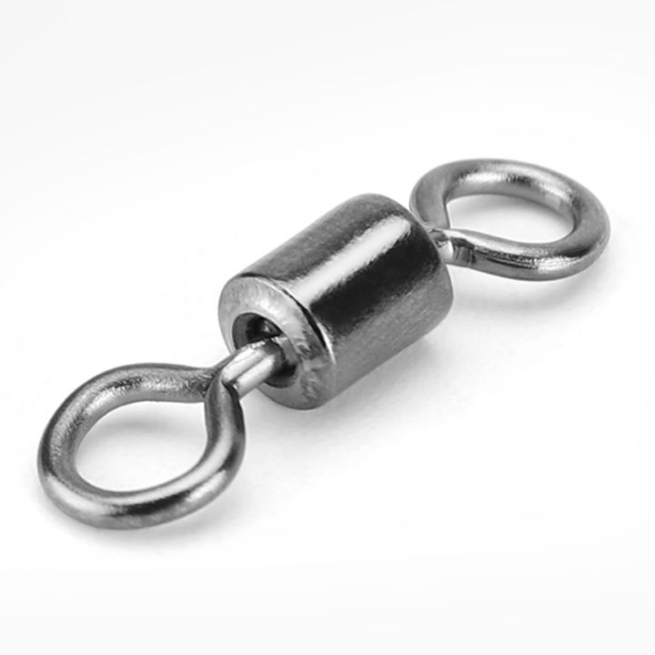 100Pcs/Set Fishing Barrel Bearing Rolling Swivel Solid Ring LB Lures ...