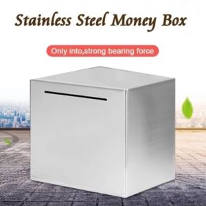 Simple Fall Resistant Piggy Bank Stainless Steel Safe Box Money Saving For Adult Children Gift