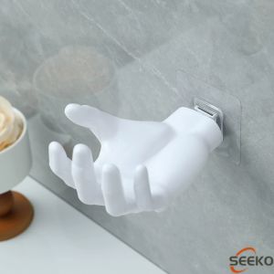 SK Creative Soap Holder Dish Bathroom Wall Mounted Storage Rack Multi-purpose hook 1Pc