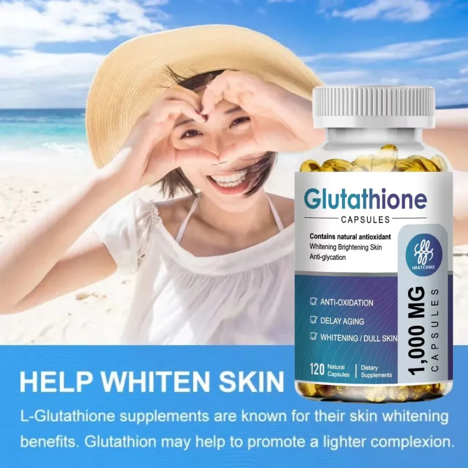 120pcs 1000MG Glutathione Capsules Collagen Antioxidant Anti-Aging Boosting  Immunity Dull Skin Whitening Supplement