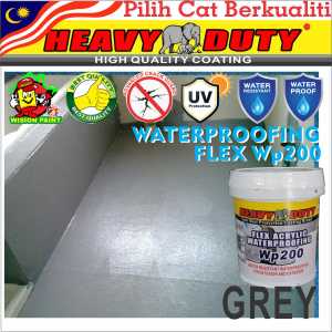 GREY (5L) 💦 Waterproof Heavy Duty ( wp200 ) Leak Seal Repair Paint Cracks Repair Leak Sealer leakage hd WEATHER / 5KG