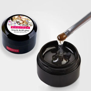 8ml Lem berlian imitasi pasta seni kuku Lem Berlian Terapi Cahaya Untuk memperkuat dekorasi kuku