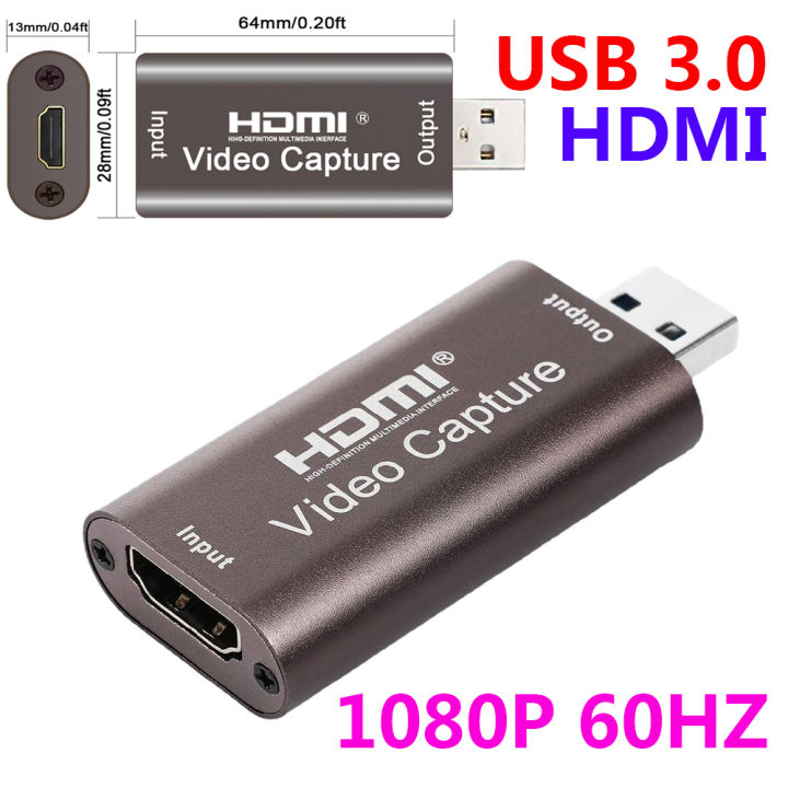 [Ready Stock] USB 3.0 HDMI Capture Card 1080P 60HZ Support 4K Applicable To Video/Game/Live Broadcasts