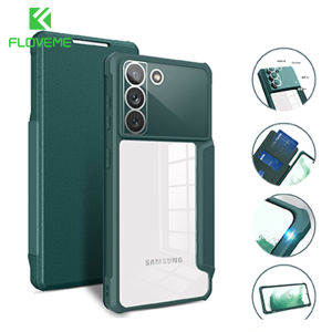 FLOVEME Magnetic Business Phone Case For Samsung S22 S21 Ultra S22 S21 Plus S22 S21 Flip Leather Card Slot Shockproof Phone Case