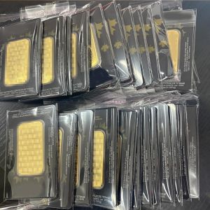【discount store】High Quality Gold plated Bar Brass Bullion Bar Non-Magnetic Maple Leaf etc. Metal Ingot Metal Crafts Different Serial Number