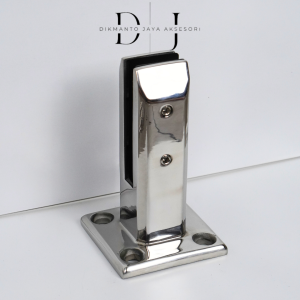 Spigot Kotak Kilap 160 cm Stainless Steel 304 (Pedestal Tiang Railing Kaca) (Kaki Spigote)