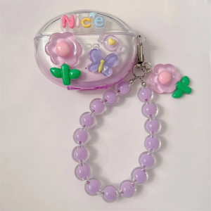 For OPPO Enco Air4 Pro Transparent Soft Case Creative Confectionery Bracelet OPPO Enco Air 4 Pro Protective Cover Cartoon Pendant