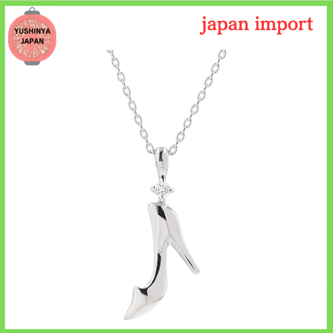[Disney] Cinderella Princess Pendant Necklace 10K White Gold Diamond Popular Glass Slipper OPCDS20228 from Japan ZZZ TKZ · v9