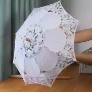 Embroidery Flower Umbrella Wedding Decoration Lace Umbrella For Bridal Ceremony Scene Setup